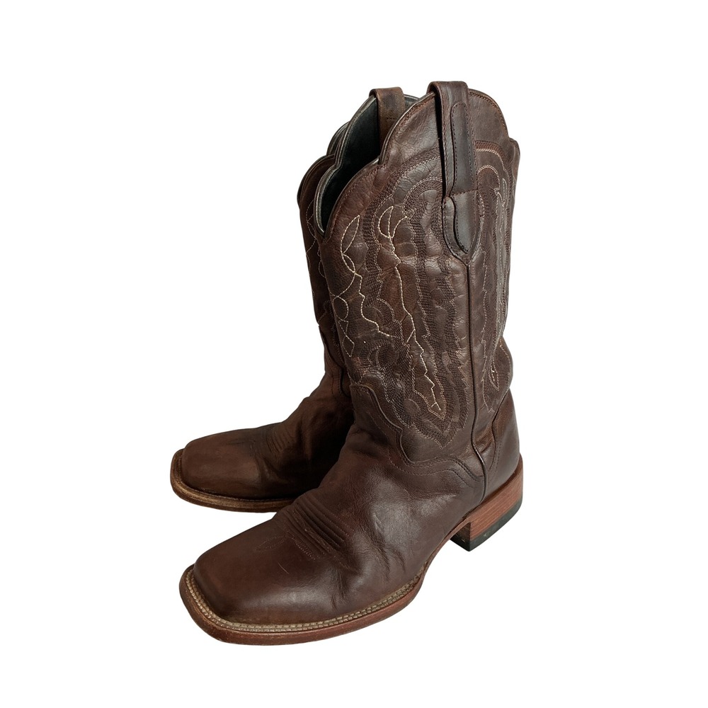 JB Dillon JBM3208 Brown Genuine Goat Leather Cowboy Boots Mens Size 9.5 D